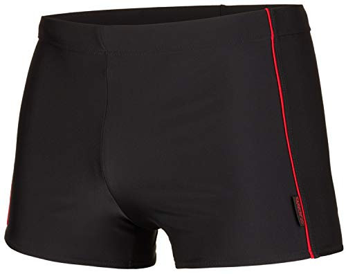 Herren Badehose, 2301 - Schwarz/Rot-01, Gr. L