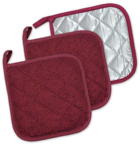 DII Quilted 100% Cotton, Wine, Potholder