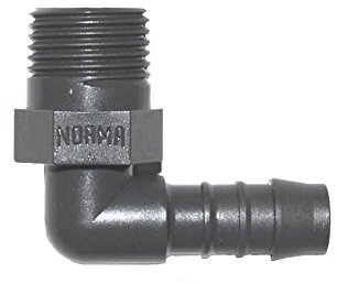 Original NORMA NORMAPLAST® SV Winkel Einschraubstutzen Einschraubverbinder (Schlauchinnen Ø 8 mm Gewinde 1/4 Zoll)