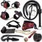 HISIONLEE® Sexy Bed Bondage System Set Fesseln Leather Bondage Kit Satin-Augenmaske Kenbel Analplug (10 Stück)