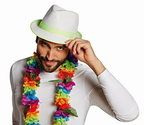 Fedora - Paja, color verde neón