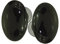 DT 2000 253463 Bouton double ovale Porcelaine Noir Brillant/Acier Nickelé Satiné