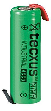Tecxus – Lote de 3 pilas Industrial 1 x AA (Mignon)/HR6 2100 mAh Green soldadura en Z NiMH 1,2 V