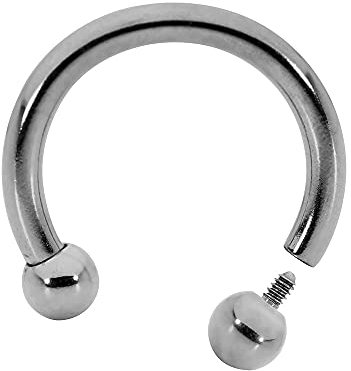 1.6mm/8mm Titan Hufeisen Circular Barbell Septum Tragus Helix Nasenpiercing-Ring Ohrring, Innengewinde, 1,2 mm 1,6 mm 2,0 mm 2,5 mm Piercing