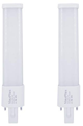 YinzPlus MEHRWEG 2er-Pack 6,5 Zoll 5 Jahre Garantie CRI 90 G23 LED-Lampe 6 Watt Natürliches Weiß 4000K 600 Lumen PLS Lampe CFL Kompakte LED Leuchtstoffröhre
