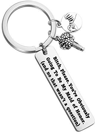 LQRI Maid of Honor Proposal Gift You're Obviously Going to Be My Maid of Honor Keychain Wedding Gift for Brides es Bride Bridesmaid Jewelry, M, Edelstahl, keine Angabe