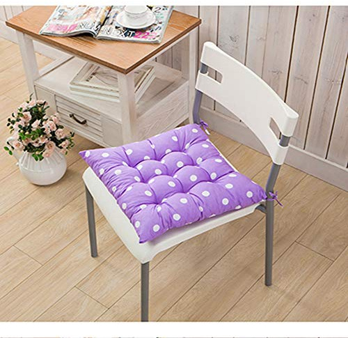 Egurs Stuhlkissen Punktmuster Sitzkissen Sitzpolster Weich Padded Sitzauflage (40x40für Büro Auto Boden Balkon Garten Auto Küche Esszimmerstuhl Lavendel
