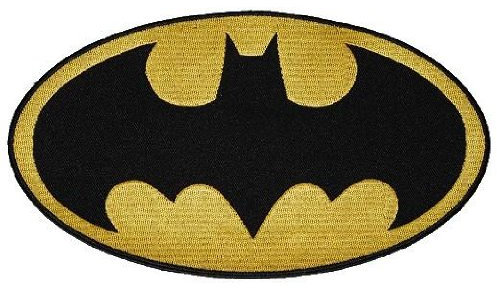 alles-meine.de GmbH XXL- Batmann 20,4 cm * 11,4 cm - Aufnäher Applikation/Bügelbild - Superheld Comic - Logo