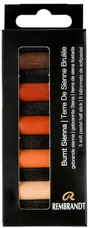 Rembrandt Professionelles Weiche Pastelle Set Siena gebrannt | 5 halbe Pastelle