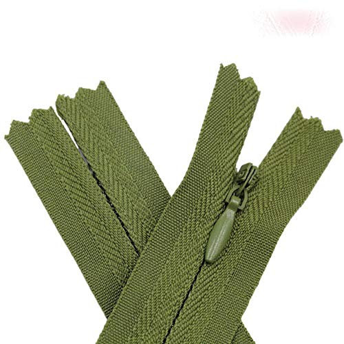10 Stück/Beutel 15CM 28CM 35CM 45CM 55CM 60CMLong Unsichtbare Reißverschlüsse DIY Nylon Coil Zipper Zum Nähen von Kleidung Zubehör-Grasgrün 327, Gesamtlänge beträgt 50cm