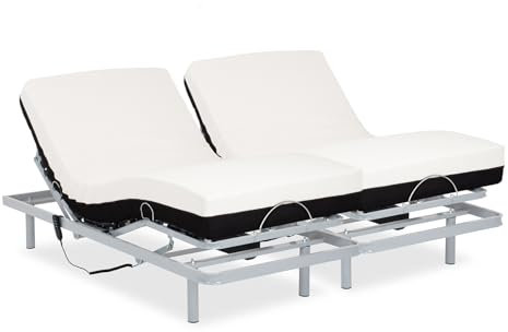 Geriafy - Cama Articulada de Matrimonio Reforzada con Colchón Ortopédico Viscoelástico 20 cm (180x190, Mando por Cable)