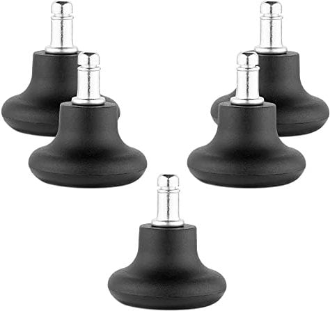 kwmobile Bürostuhl Gleiter 5er Set - Bodengleiter für Schreibtischstuhl 10mm x 22mm - Drehstuhl Füße Parkett Fliesen - Stuhl Fußgleiter - schwarz