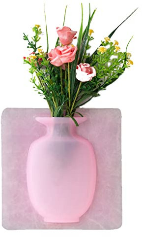 JKIOHO Magische Vase zur Dekoration, magische Silikon-Vase, hängende klebrige Blumen, Vasen, Silikon, flexible Wandhalterung, Vasenaufkleber für Zuhause und Büro