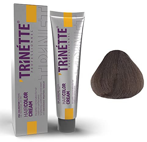 TRINETTE Hair Color Cream | Haarfarbe Creme | Coloration Creme für Profi | 100ml (No 7.2)