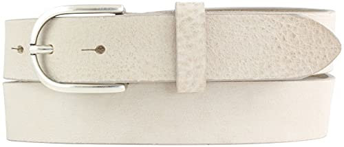 BELTINGER Damen-Gürtel aus Weichem Vollrindleder im Vintage-Look 3 cm | Schmaler Ledergürtel im Used-Look | Mist 85cm