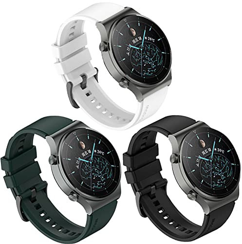 LiLuLa Bracelet Compatible avec Bracelet Huawe Watch GT 2 46mm / Huawe Watch GT 2 Pro Bracelet,Gel de silice 22mm Bracelet de Couleurs de sport en silicone pour Huawe Watch GT 2e/GT/GT Active