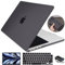 LCMOCICO for MacBook Air 13.6 inch Case 2024 M3 A3113 2023 2022 M2 A2681, Ultra-Thin Matte Anti-Fingerprint Hard Shell Case, Screen Film, Keyboard Cover for Mac Air 13.6 2024 M3 Chip Touch ID, Black