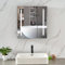 LED Badspiegelschrank Badezimmer Schwarzer Spiegelschrank Aluminium mit Beleuchtung Lichtspiegelschrank Antibeschlag 60x65 cm