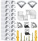 Chesbung Profilé Aluminium Led, Canal pour Bandes à Led, Profil avec Couvercle Blanc Crème, Diffuseur avec Embouts, Clips de Montage en Métal (1M-V-20Pcs)