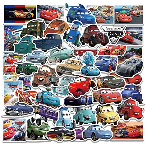 50 Stück Cars Aufkleber für Laptop, Stoßstange, Skateboard, Wasserflaschen, Computer, Telefon, Gitarre, Cartoon-Aufkleber für Kinder, Teenager und Erwachsene