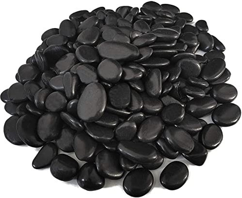 Generisch 5 kg Große,dekorative, polierte Schwarze Kieselsteine, dekorative Flusssteine, Trommelsteine und polierte Steine für Landschaftsbau, Heimdekoration, Handwerk, Kunstprojekte 5-8 cm