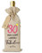 GEBETTER 30th Cotton Linen Wine Gift Bag Drawstring Bottle Bag for Wine with Tag and Rope 30 Years Old Birthday Gift Wine Bottle Cover Gift Bags for Women Wife Friends
