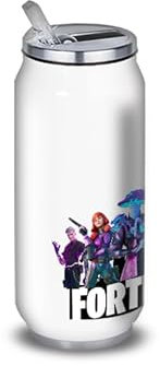 Borraccia in alluminio – acciaio inossidabile (thermos 24h) riutilizzabile da 330 ml a 750 ml, Battle Royale Team (acciaio inossidabile, lattina M 500 ml)