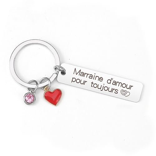 Cadeau Marraine Personnalisé pour Baptême, Anniversaire et Noël - Porte-clés Marraine inclus