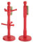 SIDSONS Red Wooden Mug Tree & Towel Roll Holder - Kitchen Cup Stand for Coffee & Tea, Space Saving With 6 Hooks
