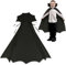 Landifor Vampir Kostüm Kinder Vampir Umhang Dracula Cape Schwarzer Umhang mit Kragen Zauberumhang Devil Faschingskostüm für Junge Mädchen Fasching Karneval Maskerad Halloween Cosplay Walpurgisnacht