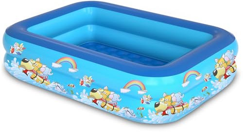 Aufblasbares Planschbecken,105X75cm Swimmingpool,Schwimmbecken,Aufblasbare Pool,3 Ringen Planschbecken,Aufblasbarer Pool,Aufblasbarer Kinderpool,Babypool,Tragbare Badewanne,Kinder Planschbecken