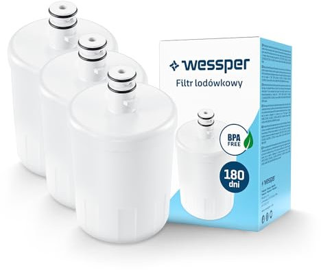 Wessper Wasserfilter Kühlschrank 3 Stück Ersatz für LG LT500P, LT500PC, Kenmore:469890, Schnellanschluss-Filter | Umkehrosmose-Wassersystem, Entfernt Chlor Sowie Schädliche - Weiß