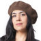 CHARM Baskenmütze Damen Barett Herren Beret Häkelmütze Strickmütze aus 100% Baumwolle Barrett für Sommer & Winter Hell Braun