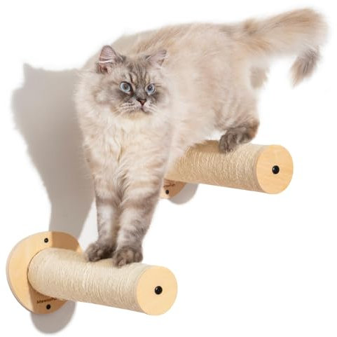 Mewoofun Katzentreppe Wand Katzenmöbel Kletterwand Katzen zur Wandmontage– 2 Pack Katzenklettertreppen mit Kratzbaum, Katzentreppe für Klettern (Stil2)