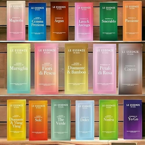 Essenze di Elda | Exklusives Wäscheparfüm XXL Probeset - 17 zufällige Düfte | 17x10ml Sachets | Luxus für Ihre Wäsche: Kleidung, Gardinen, Polster, Tierdecken - Italienische Düfte (Set Mystic)