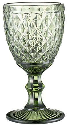 Ukbzxcmws copas de vino de colores con patrón vintage en relieve para fiestas, bodas, aniversarios, copas de vidrio ámbar