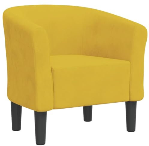 KTHLBRH Freizeitstuhl Lesesessel Komfortstuhl Clubsessel Gelb Samt für Wohnzimmer, Schlafzimmer, Büro