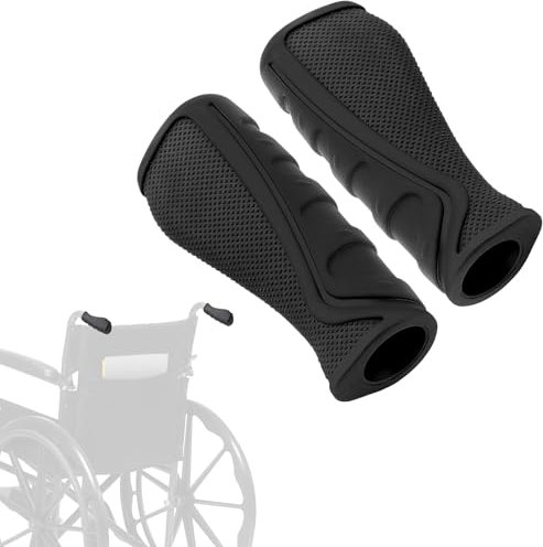 YIBEICO Griff-Ersatzteile für Rollstuhl, rutschfeste Handgriffe, 2 Stück