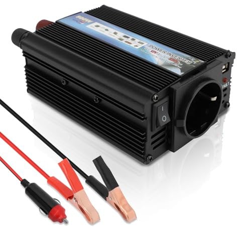 500W Wechselrichter DC 12V auf 220-230V Spannungswandler Auto Steckdose Stromwandler, Adapter Zigarettenanzünder Steckdose Auto Ladegerät, Laden Sie Ihr Laptop, Phone, Tablet Und Mehr
