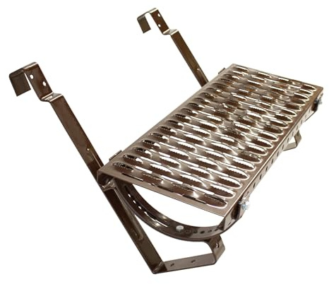 Decket Laufrost für Dach & Schornstein, Set Typ L mit Dachtritt, Haltern | Befestigungen & Befestigungsschrauben; Trittfläche für Dacharbeiten; Laufgitter; 80 cm Länge; Braun