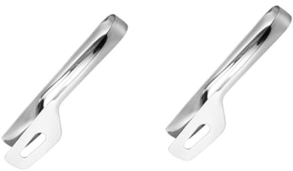 Cabilock 2 Piezas Pinzas Para Barbacoa Tacos Soporte Para Cubiertos Sartén Para Asar Accesorios Para Barbacoa Palillos Pinzas Para Tostadas Freidora Ninja Silver Acero Inoxidable 304