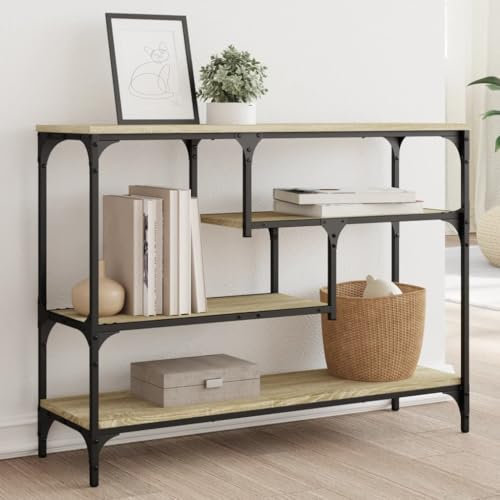 Xichuzi Konsolentisch Sonoma-Eiche 100x30x75 cm Holzwerkstoff, Couchtisch, Console Table, Beistelltisch, Sideboard, Wohnzimmertisch, Couchconsole, Flurtisch - 838914