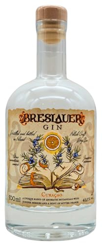 Breslauer Destillerie - Curacao Gin | 0,5L | Gin im Curacuao Stil aus Polen mit der Esenz aus Orangen | harmonische süße und bitter Noten