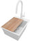 PRIMAGRAN Fregadero Granito Todo Blanco 38x50cm, Cocina 1 Seno + Grifo 40x20cm + Sifón + Tabla de cortar, Sobre encimera al mueble 40cm - Riga