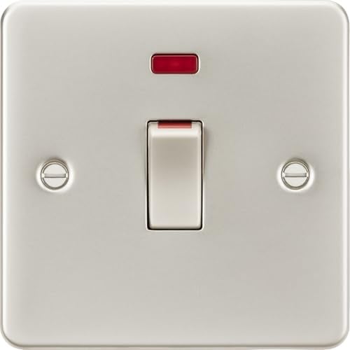 Knightsbridge 45A DP Switch with Neon (1G size) - Pearl