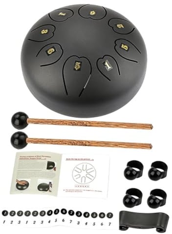minkissy 1 Satz Zungentrommel aus Holz Handtrommel für Erwachsene Tragbare Ethereal Drum für und Performance für Stressabbau und Entspannung