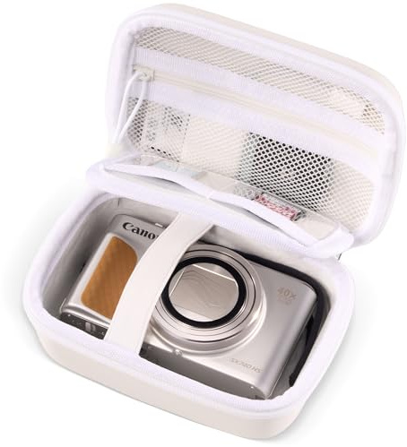 ProCase Protective Case for Digital Camera Canon PowerShot SX740 HS, Canon G7X Mark III Mark II, Kodak, Cameras Travel Carrying Storage Bag -White