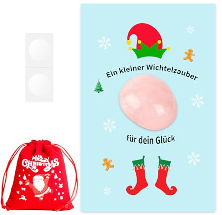 Scinzene 3-Teiliges Wichtelgeschenk Für Kinder – Magischer Wichtelstein Glücksbringer Mit Karte & Geschenkbeutel, Glückssteine Für Kinder, Kleine Wichtel Geschenke Zu Weihnachten