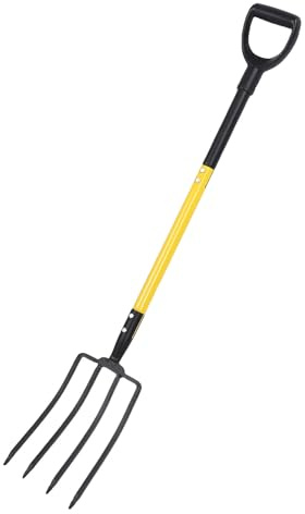 Denash 4 Tines Garden Fork, 46 -Zoll -Pitch -Gabel y Griff Vielseitig für Gartenarbeit, Spading mit 4 Zinken und Glühbirnenheben