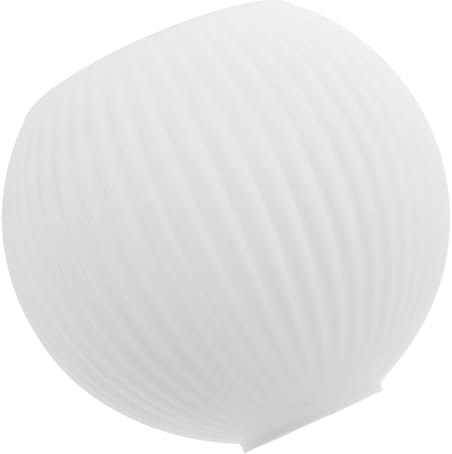 HINTRMENT Paralume in Vetro Bianco a Righe, Paralume Tondo a Bocca Piatta per Lampadari, Accessorio DIY Facile da Installare per Soggiorno e Camera da Letto